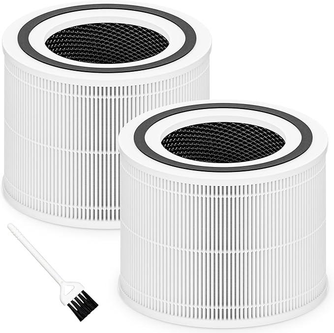 Core 300 Replacement Filter for LEVOIT Core 300, Core 300S and Core 300P Air Purifier, 3in1 H13 True HEPA Filter Replacement, Compared to Part # Core 300RF, 2 Pack, White