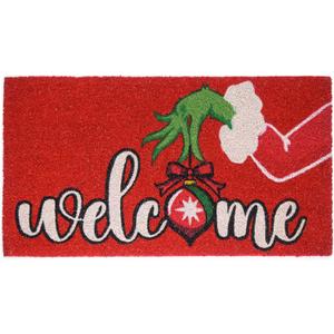 MAINEVENT Grinchornament Door Mat Outdoor 30x17 Inch, Holiday Christmas Door Mat for Covered Outdoor Area, Holiday Welcome Mat, Xmas Rug Christmas w/Non-Slip Backing