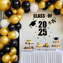 LANKBACK Class of 2025 Graduation Decal - Congrats Grad Sign for Backdrop - We are so Proud of You Graduation Party Decorations Black