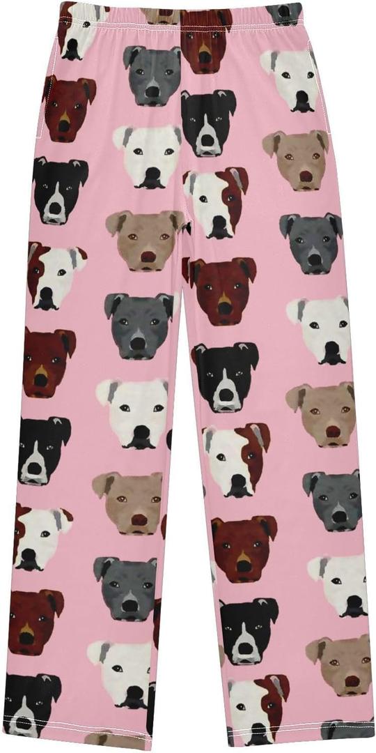 Pajama Pant Lounge Pajama Bottoms Elastic Waistband Sleepwear PJs Sleep Pants (Pink, XL)