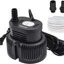 Pool Cover Pump Above Ground - Submersible Sump Pump, Swimming Water Removal Pumps, with Drainage Hose & 25 Feet Extra Long Power Cord, 850 GPH inGround, 3 Adapters Black