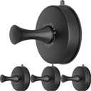 DGYB Suction Cup Hooks for Shower Set of 4 Removable Stainless Steel Towel Hook for Bathroom Glass Window Door Wall and Suction Wreath Hook for Hanging Robe, Loofah, Coat - Black