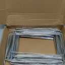 50 Pack Heavy Duty Wide Landscape Staples, 7 Gauge Galvanized Steel Turf Stakes Garden Stakes Bulk, U Type Anchor for Grass, Securing Weed Barrier Fabric, Pipes, Sod (8"x6")