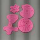 LKDQUTHM Angel Wings Fondant Molds Cross Silicone Molds For Baptism Cake Decorating Cupcake Topper Chocolate Gum Paste Candy Polymer Clay Set Of 5