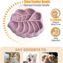 Slow Feeder Dog Bowl, 0.44 Cups Ceramic Dog Food Dish for Fast Eaters Small Breed, Puzzle Bowl for Small Dogs and Cats(Dark Purple)