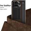 for Google Pixel 9 Pro Fold Case with S Pen Holder & Stylus, PU Leather Case with Hinge Protection, Screen Protector, Kickstand, Protective Cover for Google Pixel 9 Pro Fold Coffee
