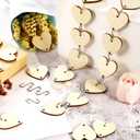 Hicarer 240 Pieces Wooden Circles 120 Pcs Heart Tags Wood Discs Wooden Heart Slices with Holes 120 Pcs S Hook Connectors for Wedding Birthday Chore Boards DIY Crafts