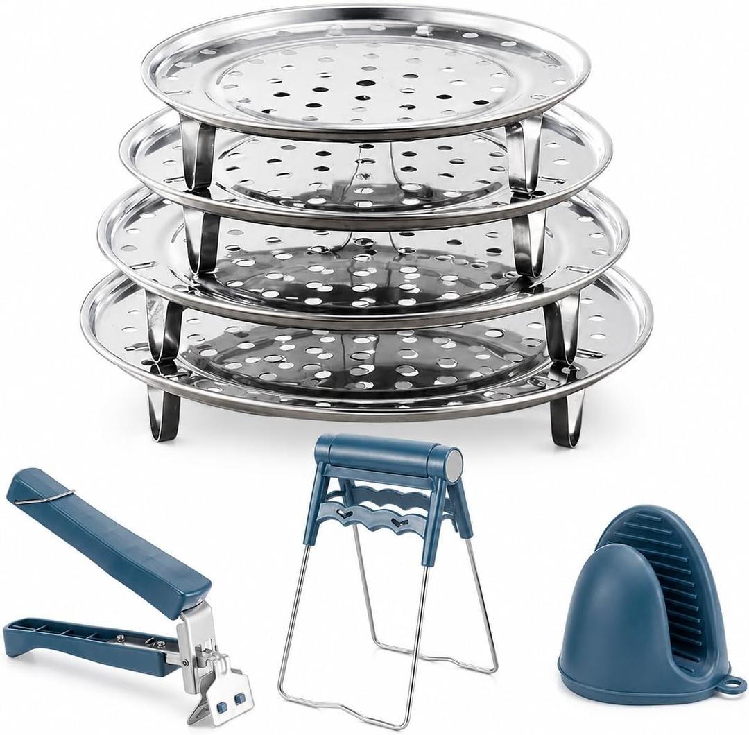 Stainless Steel Steamer for Cooking Multipurpose Steaming Rack Stand for Stock Pot, Pressure Cooker & Canning - Ideal for Tamales, Vegetables, Baking & Daily Cooking Needs