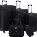 Travelers Club Chicago Hardside Expandable Spinner Luggage, Black, 5 Piece Set