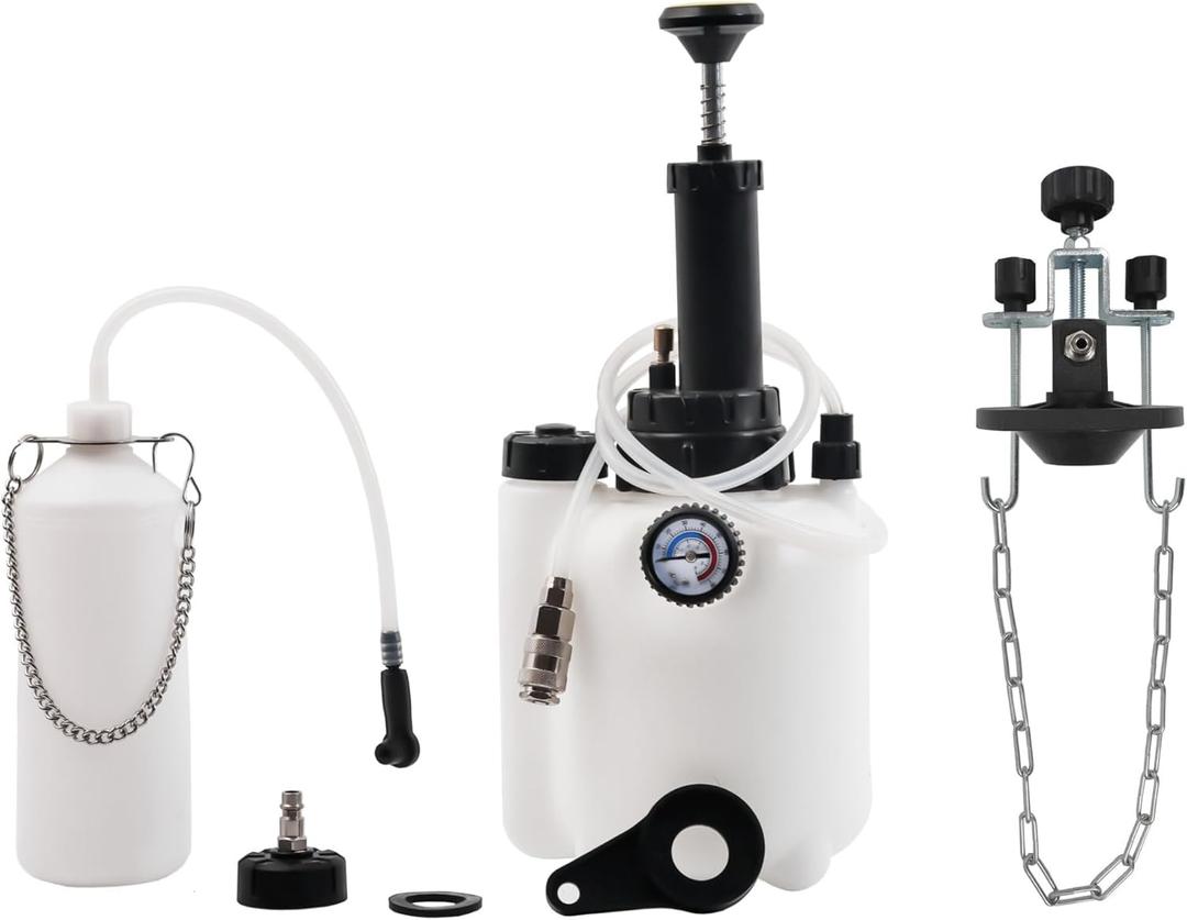 DHA 3L Car Brake Bleeding Kit Hand Held Pressure Tester Brake Fluid Bleeder Kit with E20 and Universal Caps
