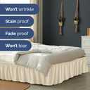 Wrap Around Dust Ruffle Bed Skirt - Off White - for Full Size Beds w/ 12 Inch Drop - Easy Fit Elastic Strap - Adjustable Pleated Bedskirt w/Brushed Fabric - Wrinkle Free - Women, Men, Kids & Teens