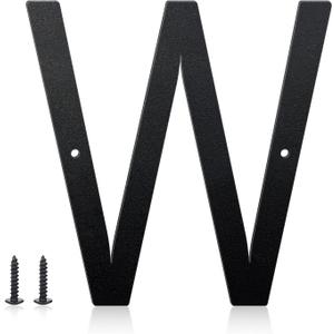 8 Inch House Numbers and Metal Letters for Outdoor Signs, House Numbers for Outside, Aluminum Address Letters and Numbers for Door, Mailbox, Garden, Perfect for Home or Office (Letter W)