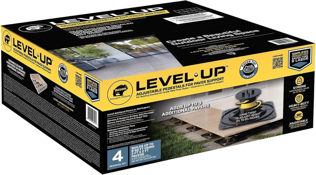Bison Level.Up Adjustable Pedestals for Paver Support Expansion Kit, 4-Pedestal Kit (7079806020)