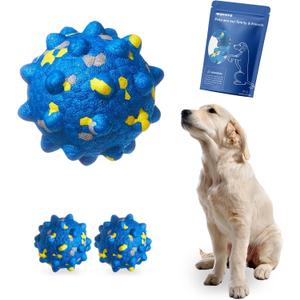 2 Pcs Tough ETPU Dog Balls for Aggressive Chewers - Bouncy, Interactive Floating Chew Toys for Fetch & Water Play with Medium Large Dogs