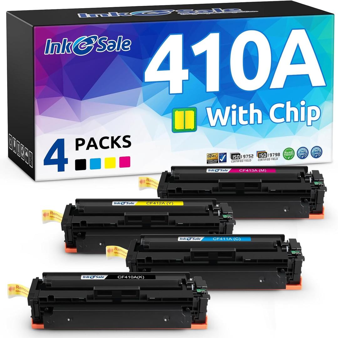 Ink E-Sale Remanufactured 410A Toner Cartridge Replacement for HP 410A CF410A CF410X Toner Set for HP Pro MFP M477 M452 M477fdn M477fdw M477fnw M452dn M452dw M452nw M377dw Printer 4-Pack Color Combo