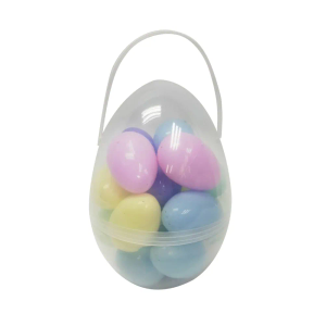 Large Easter Egg Container Filled with 17 Plastic Easter Eggs - Easter Supplies and Decor