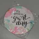 Armanza Washable Round Mousepads with Lycra Cloth, Non-Slip Rubber Base for Wireless Mouse - Inspirational Quote Floral Design, Great Day Quote