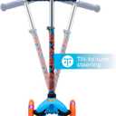 Self Balancing Kick Scooter with Light Up Wheels, Extra Wide Deck, 3 Wheel Platform, Foot Activated Brake, 75 lbs Limit, Kids & Toddlers Girls or Boys, for Ages 3 and Up