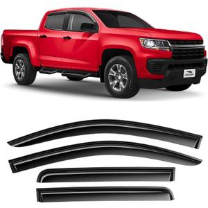 Voron Glass Tape-on Extra Durable Rain Guards for Chevrolet (Chevy) Colorado/GMC Canyon 2015-2022 Crew Cab, Vent Window Visors, Window Deflectors, 4 Pieces - 100288