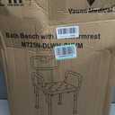 Vaunn Medical Deluxe Spa Shower Chair with Arms and Back, Bath Seat for Seniors, 350 lbs Max Weight, White With Light Gray Arms