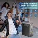 Karaoke Machine for Adults, Portable Bluetooth Karaoke Speaker with 2 Wireless Microphones, 2 Voice Mode & LED Party Lights, Home Party Birthday Gifts for Kids Family, Supports BT/TWS/AUX/USB/TF
