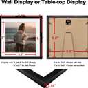 KINLINK 9x9 Picture Frame Black, Wooden Square Photo Frame Matted 7x7 with Plexiglass for 7x7 with Mat or 9x9 without Mat for Table and Wall Display