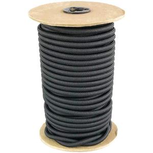 Elastic Bungee Cord. 3/16", 3/8", 1/4", 5/16", 1/8". 50 and 100 Foot Spools. Weather and Abrasion Resistant. Used for Tie Downs, Crafting, DIY Projects. Black Shock Cord. Made in the USA