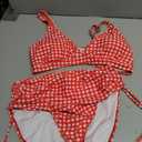 Edelqual Women High Waisted Bikini Sets Tummy Control Swimsuits Two Piece Bathing Suit 2025 Full Coverage Swimwear (Red, L)