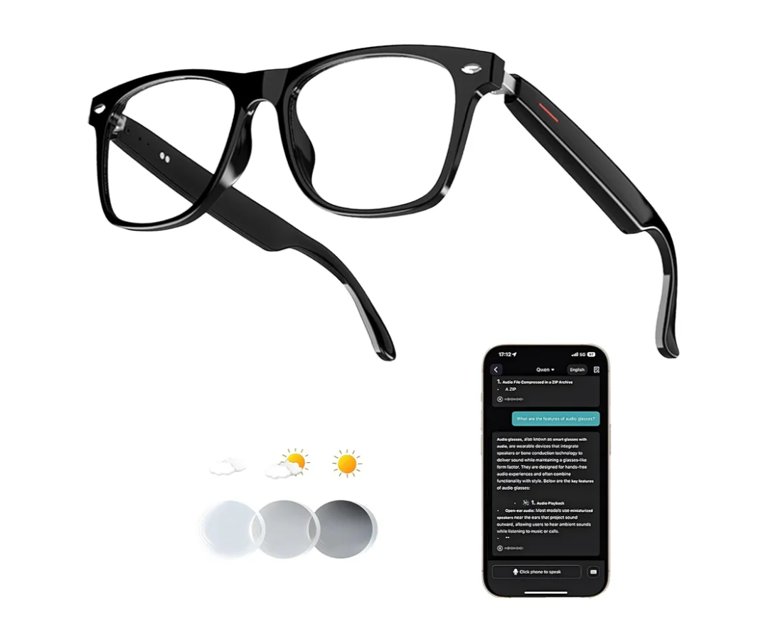 Ai Wireless Bluetooth Translation Smart Glasses with 140+ Languages Real-Time Translation for Men/Women,Travelling/Business Communicating/Driving(E13+AI+Color Change Lenses+Black) Ai Wireless Bluetooth Translation Smart Glasses with 140+ Languages Real-Time Translation for Men/Women,Travelling/Business Communicating/Driving(E13+AI+Color Change Lenses+Black)