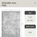 Valenrug Washable Rugs 8x10 - Non Slip 8x10 Area Rugs for Living Room, Stain Resistant Area Rugs for Bedroom, Foldable Machine Washable Area Rug(8'x10', Black)