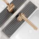 Kitchen Sink Faucet Mat - 15.7in Diatomite Sink Protectors for Kitchen Sink, Stone Sink Splash Guard for Kitchen Counter Sink Accessories (Dark Grey, 15.7'' x 3.9'')