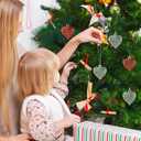 24 Pieces Valentine's Heart Glass Ornaments Set Spun Hanging Ornaments Heart Shaped Valentines Day Tree Decor Transparent Decoration for Holiday Party(Clear, Red)