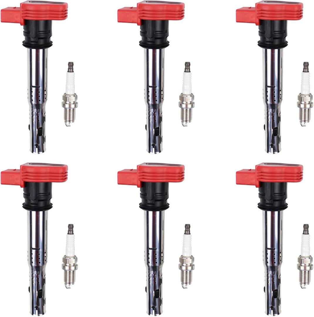 ApplianPar Ignition Coil and Spark Plug for Audi A3 A4 A5 A6 A7 A8 Quattro Allroad Q5 Q7 R8 S4 S5 S6 S8 SQ5 TT TTS VW Beetle Golf GTI Jetta Passat Rabbit Touareg 2.0 3.0 3.2 3.6 4.2 2.5