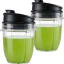 Replacement 12oz cup with Spout Lid for 900w 1000w Nutri Ninja Blender Auto iQ 900w 1000w Nutri Ninja Blender Auto iQ series (2, 12oz)