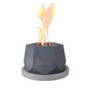 KANTE Kante 5.5 in. W Small Hexagonal Pyramid Portable Concrete Rubbing Alcohol Tabletop Fire Pit with Metal Extinguisher and 6 in. Light Gray Base, Ethanol Fireplace, Indoor Outdoor Décor, Table Top Fire Pit Bowl Pot