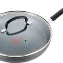 T-Fal Ultimate Hard Anodized Nonstick Fry Pan With Lid 12 Inch, Oven Broiler Safe 400F, Lid Safe 350F, Cookware, Pots and Pans, Kitchen Frying Pans, Skillets, Home, Dishwasher Safe, Onyx