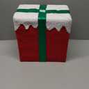 PEIDUO Animated Christmas Santa in Lighted Gift Box, Motion Sensor Christmas Music Decorative Lights, Under The Christmas Tree Present Decorations for Indoor Outdoor Yard Home Holiday Decor