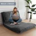 MAXYOYO Folding Sofa Bed, Extra Thick and Long Floor Sofa Convertible Sleeper Chair with Washable Cover, Floor Couch Lounge Bean Bag Bed for Living Room, Dark Grey, 30x95 Inch