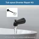 2 x 4 Set Tub Spout Diverter Repair Kit for Tub Spout Replacement with O-Ring & Gasket, Diverter Repair Kit-Tub Faucet Repair Replacement Parts for Broken or Leaking Repairs(Black)
