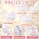 Yinder 4 Pcs Large White Butterfly Decorations Mariposas Grandes para Decoracion Big Butterfly Party Decor 3D Silk Butterflies for Women Birthday Party Wedding Photo Props Backdrop Decor