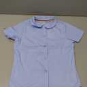 French Toast Peter Pan Collar Short Sleeve Blouse, Light Blue, Size 6