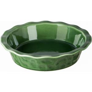 Vicrays Ceramic Pie Pan - 9 Inch Round Fluted and Deep Pie Dish for Tart Pizza Quiche Pot Pies Cake - Reactive Glaze (Green)