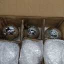 Threan 6 Pcs Large Vintage Mercury Glass Christmas Ornaments 3.15" Hanging Christmas Ball Ornaments Antique Embossed Ball Decorations for Xmas Tree Garland Wreath Holiday Decor(Silver, Etched)