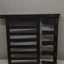 Smart FENDEE Fully Assembled Black Luggage Rack, Suitcase Stand with Shoe Shelf, Folding Wooden Luggage Stand for Guest Room, Bedroom, Hotel (1 Pack)