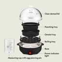 2 x BELLA Egg Cooker, Rapid Boiler & Poacher, Meal Prep Essential, Family Sized Meals: Make Up To 7 Large Boiled Eggs, Dishwasher Safe Lid with Cool-Touch Handles, Poaching Tray Included, Black