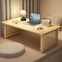 Japanese Floor Table Bamboo Folding Coffee Table Portable Solid Wood Japanese Coffee Table, No Assembly Japanese Dining Table for Sitting on The Floor, Easy Storage(31.5 * 18.9 * 13.8in.)