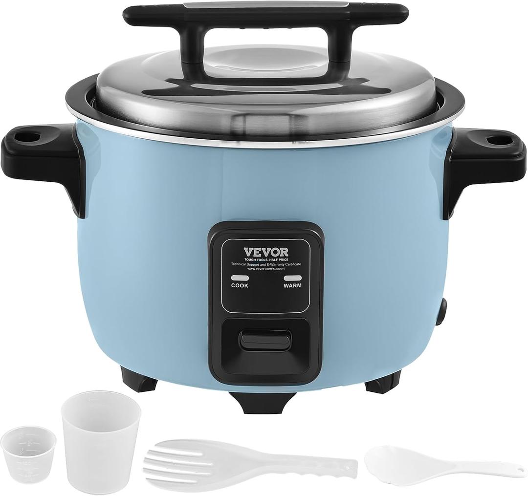 VEVOR Commercial Rice Cooker, 40-Cup Rice Cooker, 8.45 Qt / 8 Liter Large Rice Cooker and Warmer with Nonstick Inner Pot, Fast Cooking and 24-Hour Keep Warm, with Rice Cup and Paddle, for Restaurant