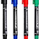 Dual Tip Permanent Markers, 16 Pack, Fine & Ultra Fine Tip, Fine Tip Permanent Markers, Quick Drying, Works on wood, Paper, Plastic, Metal and Glass, for Home, Office and School use (16)