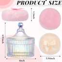 Tioncy 3 Pcs Large Body Powder Puff and Container Valentine's Day gift Powder Container with Puff Crystal Case Soft Washable Reusable Velour Face Body Glitter Wet Dry Makeup(Classic,Dazzling)