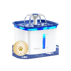 Veken Innovation Award Winner 95oz/2.8L Pet Fountain, Automatic Cat Water Fountain Dog Water Dispenser with Replacement Filters for Cats, Dogs, Multiple Pets (Blue, Plastic)
